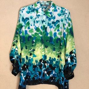 NY COLLECTION Button Up Blouse